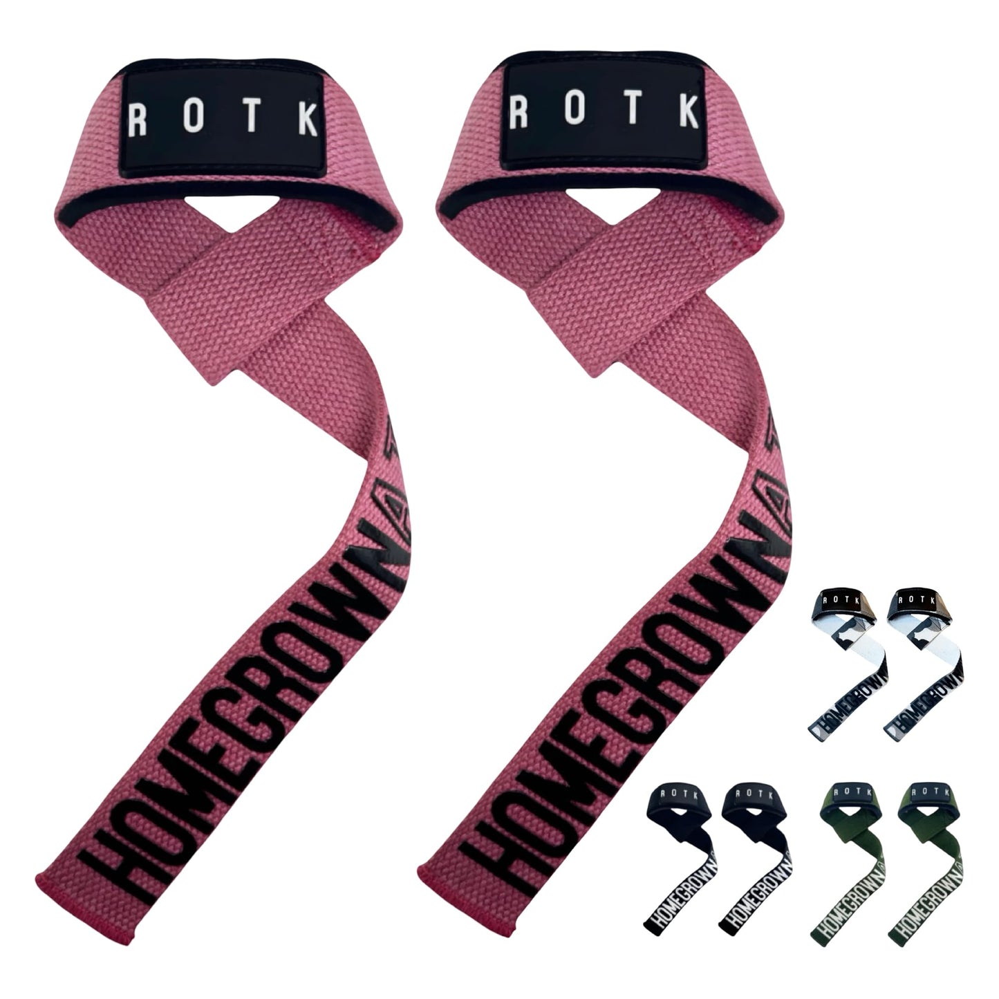 Homegrown Athletics Heavy Duty Lifting Straps for Weightlifting – Padded Wrist Straps for Deadlifts, Pull Ups, Bodybuilding and Powerlifting, Pink