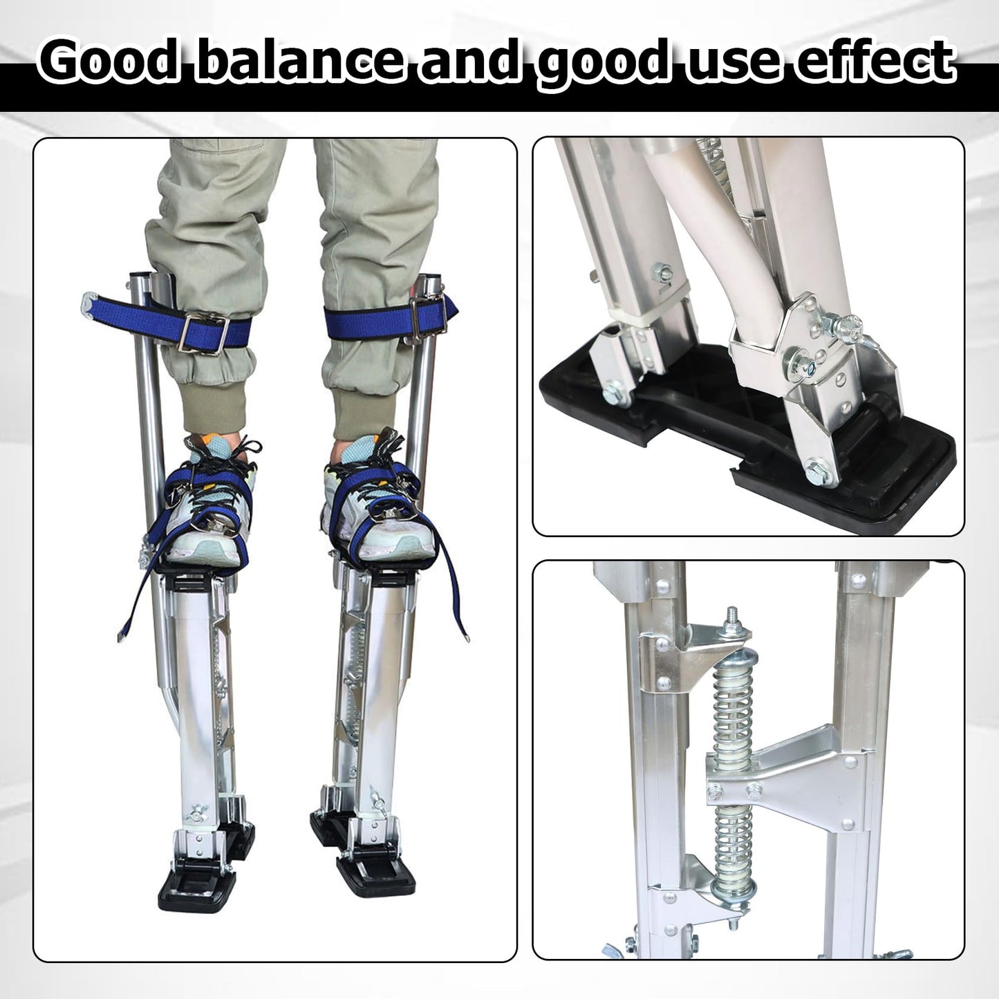 TINVHY 15-23In Adjustable Drywall Stilts for Sheetrock Painting or Cleaning Silver