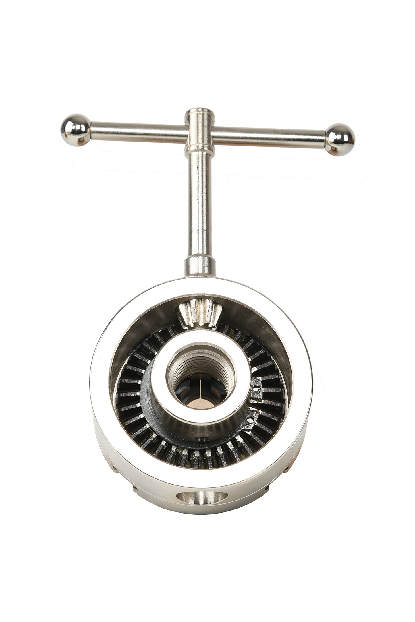 VINWOX 3-3/4INCH 4-Jaw Self-Centering Wood Lathe Chuck, 2" Round Jaw Mounted, 1"x8TPI thread & 3/4"x16TPI Adapter, Tightening Key, T Allen Wrench, Screw Chuck, SCK4-3.75, Nickle electric Coating Body