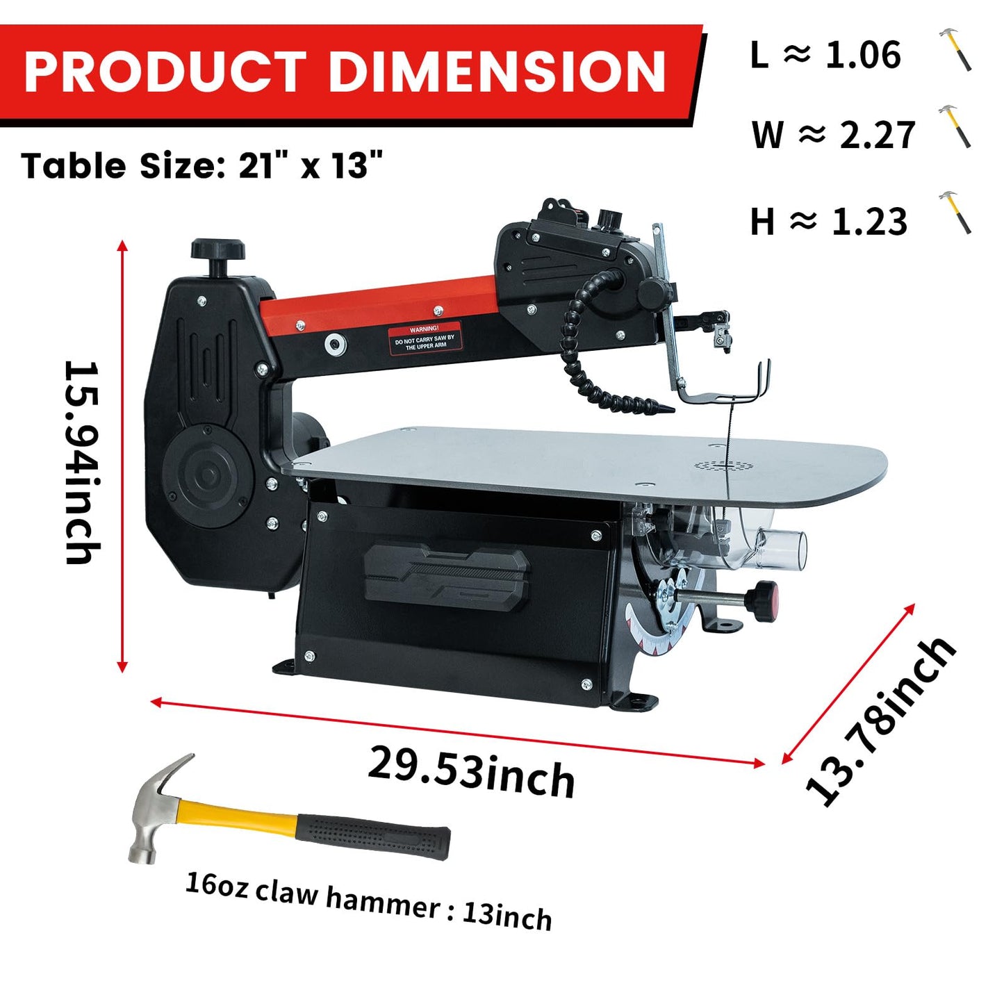 Bucktool 18 Inch Variable Speed Scroll Saw, 1.3A Power Scroll Saws for Woodworking with Rotating Saw Arm, 15 TPI Pinned Blade, 18 TPI Pinless Blades for Craftsman, Crafting, Craft