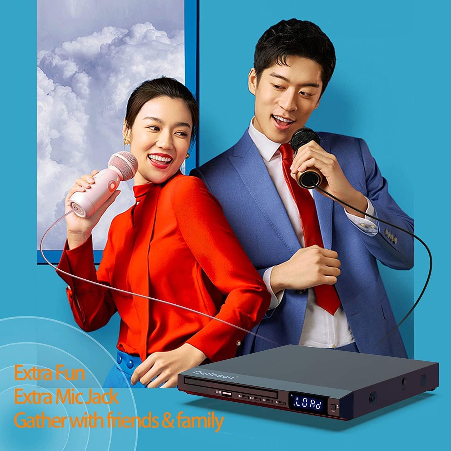 Delleson Region Free DVD Player for TV with AV Port, Compact CD/DVD Players for Home, DVD Player with Remote Control