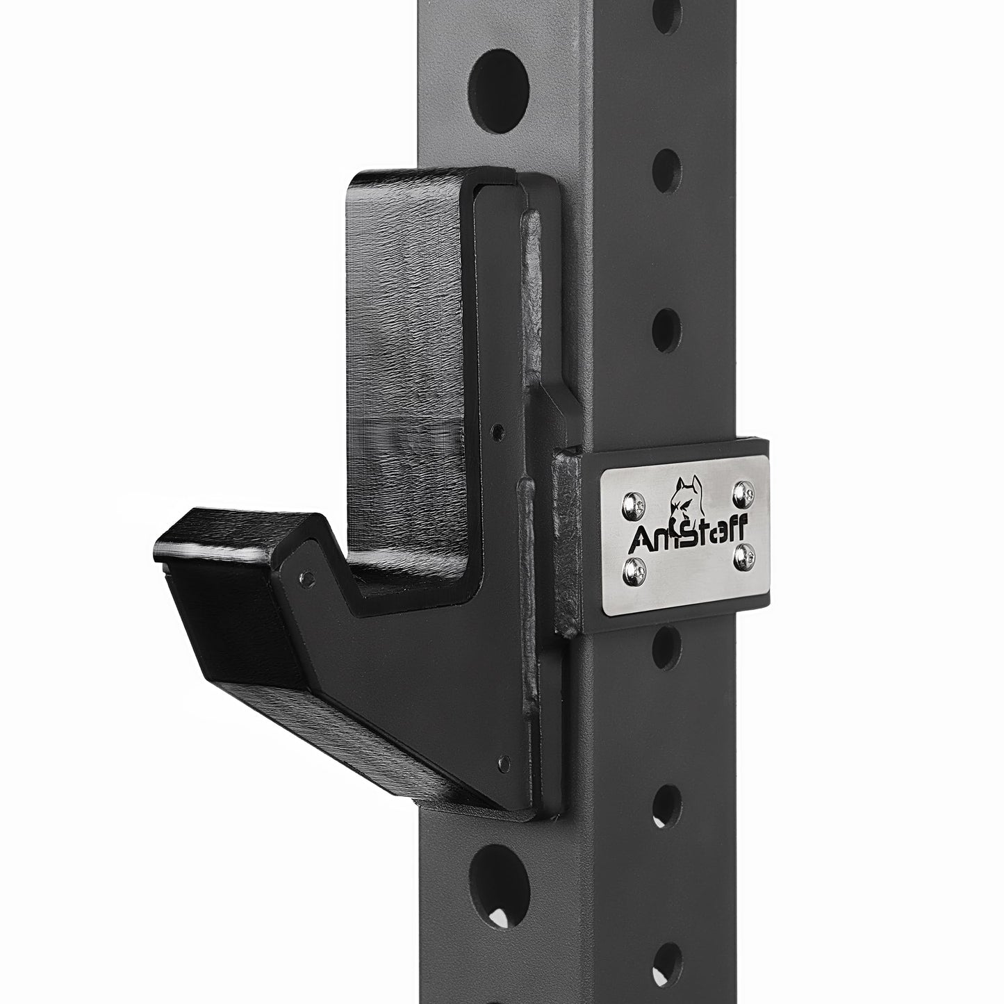 AmStaff Fitness J-Hooks Power Rack for 3" x 3" Tube Squat Rack Attachment, J Cups Barbell Holder for Power Cage, Heavy Duty 1000 LB Capacity, (Set of 2)