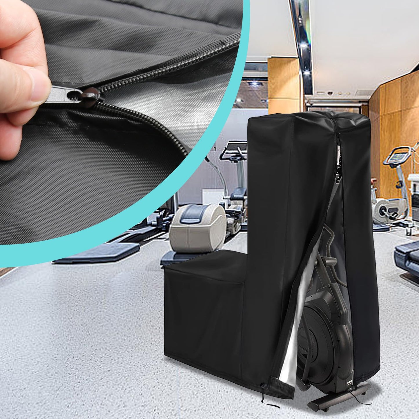 Elliptical Cover 420D Oxford Fabric Gym Dust Cover 55'' x 25'' x 65'' for Elliptical Home Elliptical Exercise Machine