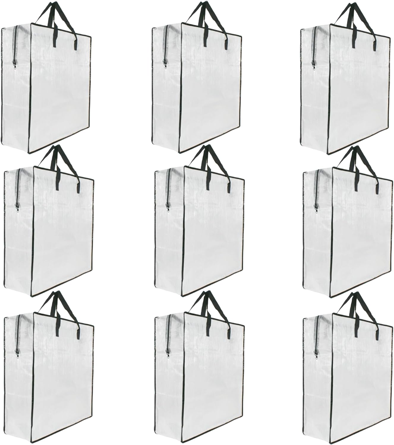 Skiennix Clear Storage Bags - 9 Pack Zippered Organizers for Blankets, Clothes & Bedding | Ideal for Moving & Underbed Storage