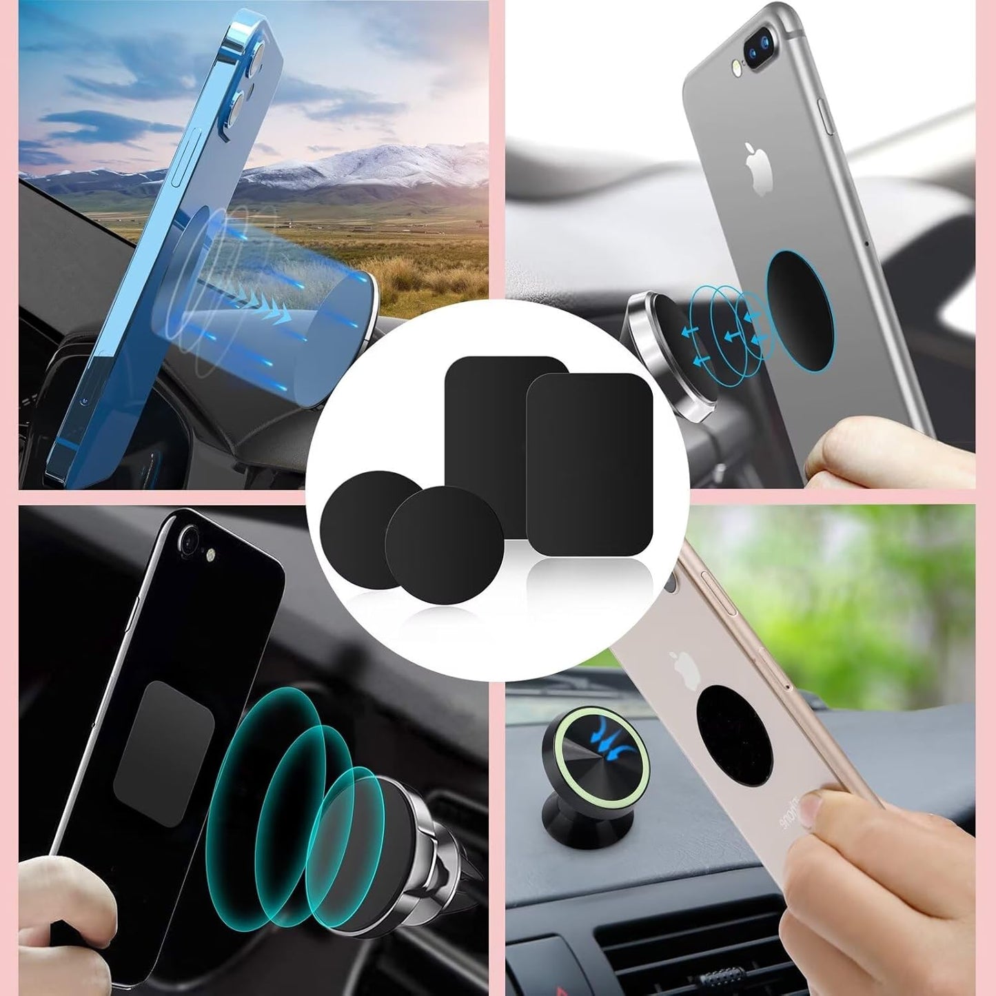 Adhesive Thin Metal Plates(Compatible with Magnetic Mounts)