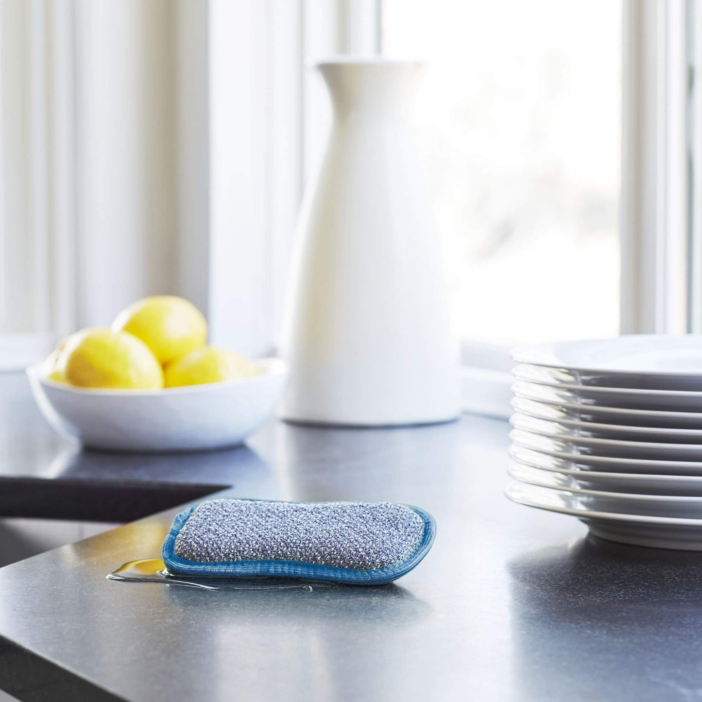 E-Cloth Washing Up Scrub Pad - Microfiber Sponge for Cleaning, Reusable Kitchen Sponge for Dishes & Sink, Non Scratch, Multi Purpose Scrubber, Machine Washable - 4 Pack
