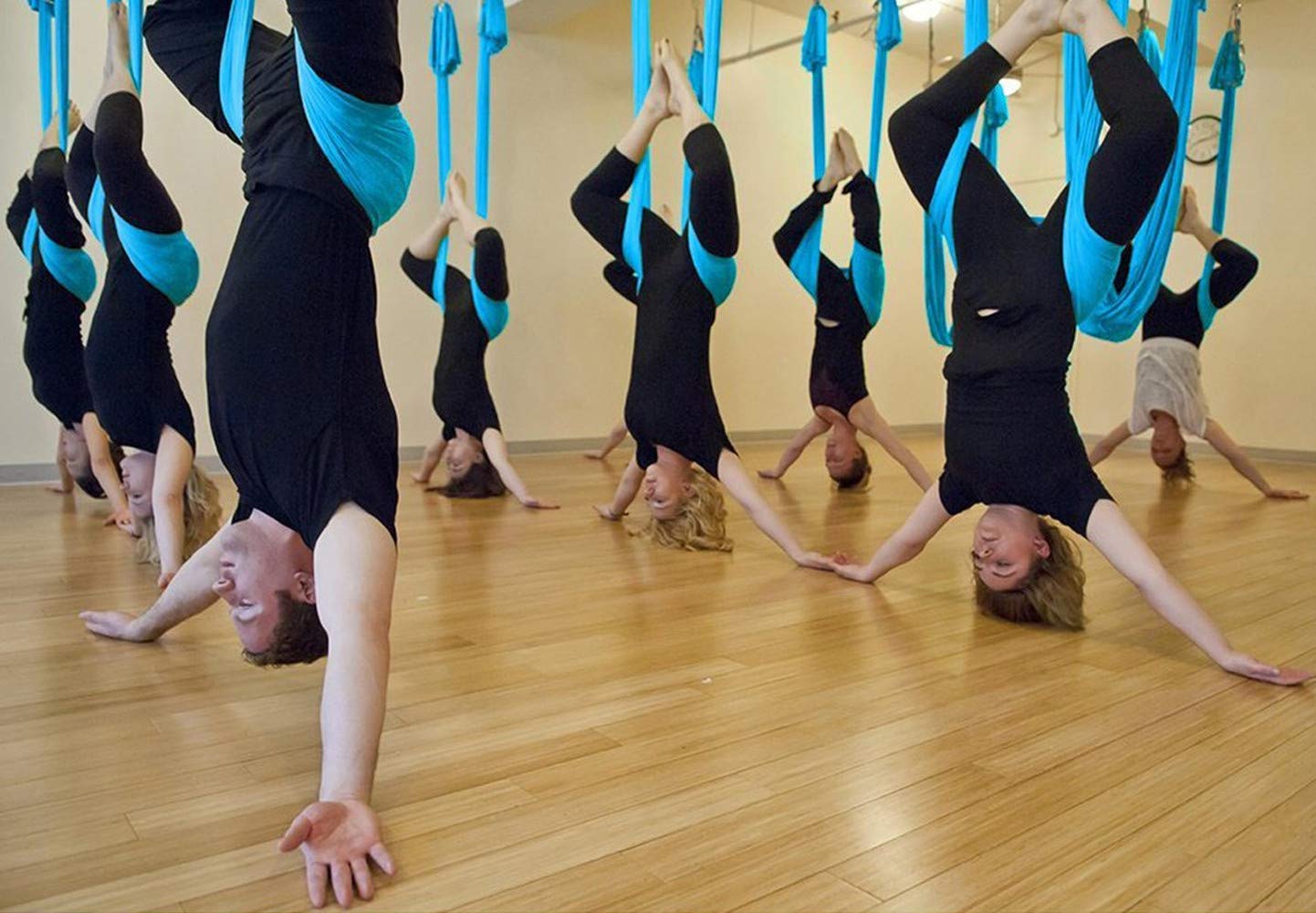 Ovyuzhen Aerial Yoga Hammock,Ultra Strong Yoga Swings Set Trapeze Extension,Antigravity Ceiling Hanging Sling Inversion Exercises