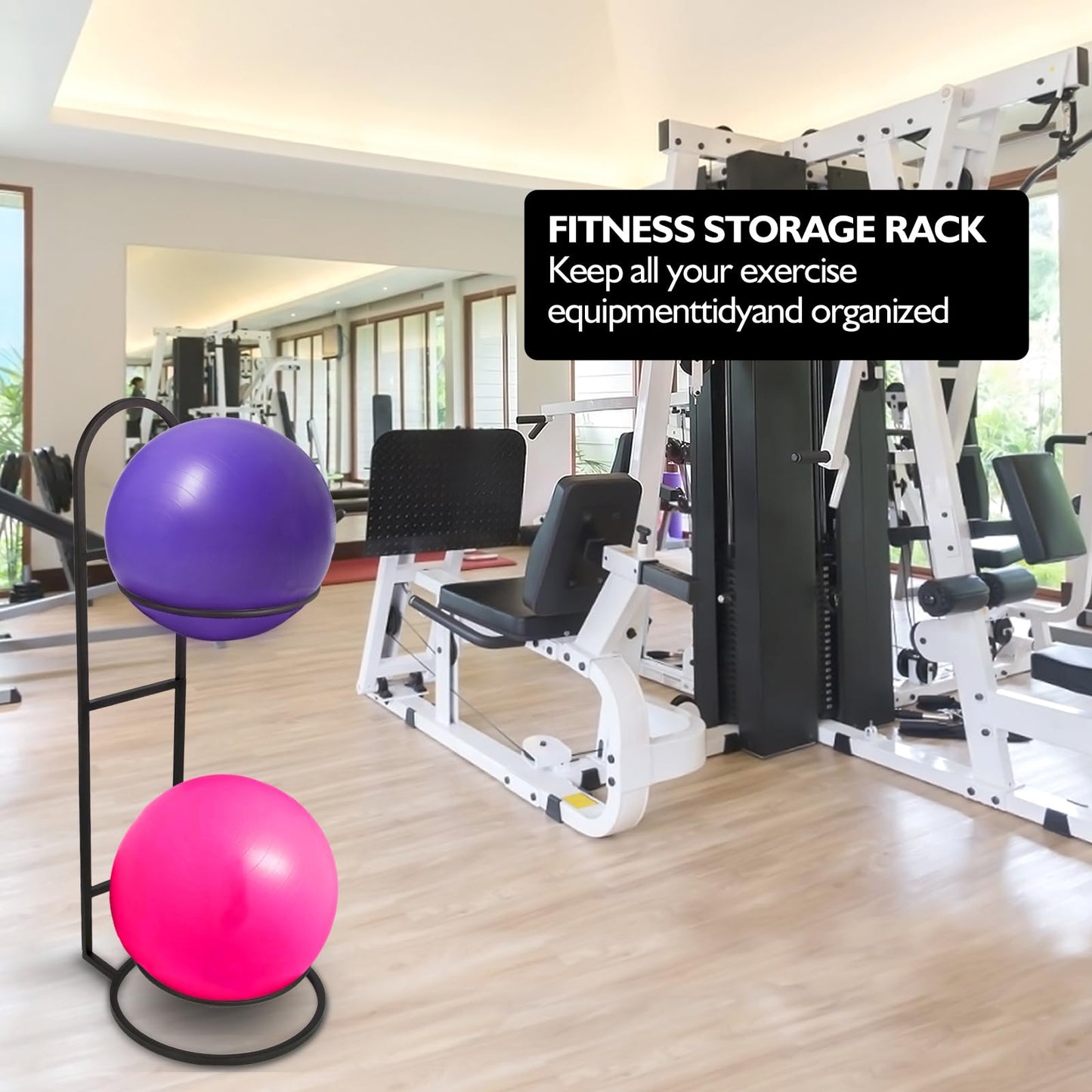 MEIPEIQIZHI Stability Ball Rack,Yoga Ball Holder, Medicine Ball Holde Vertical Storage for Commercial Gyms, Home Gyms, and Studios