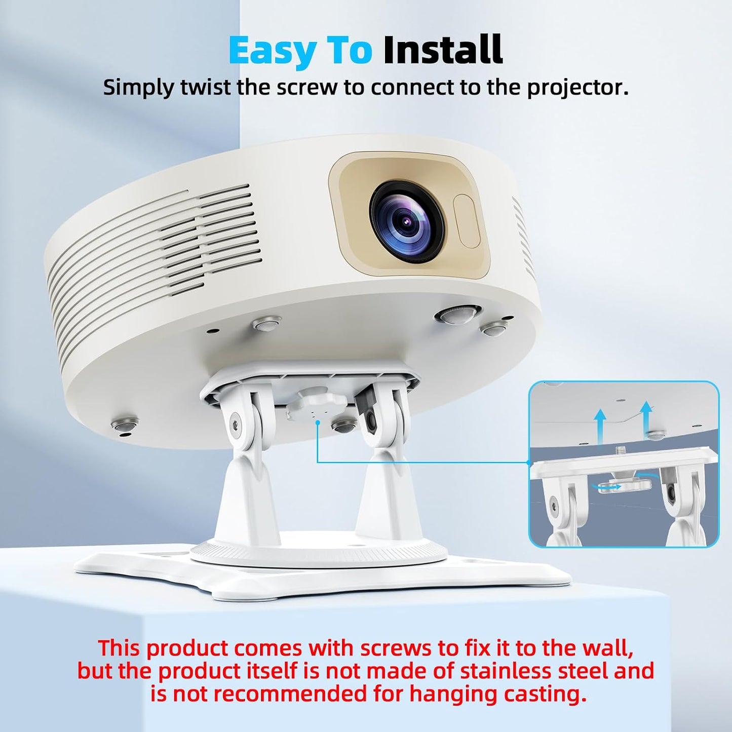 Bettdow 1/4" Setup 360-Degree 240g Projector Stand, Screw, Adjustable with Easy and Rotation for Projectors