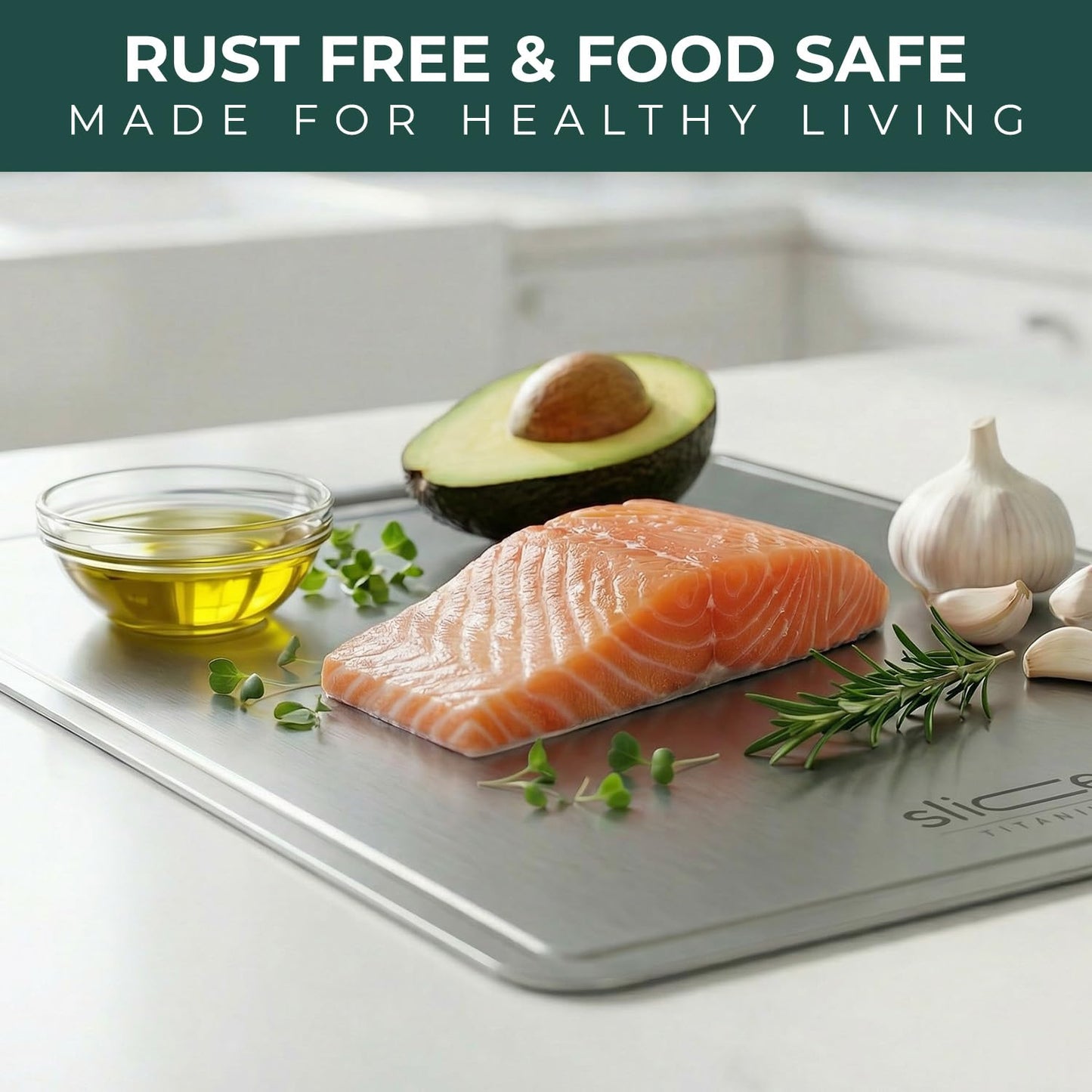 Real Titanium Cutting Board for Kitchen, Pure Titanium Large 15x11 Metal Cutting Boards for Meat and Vegetables, Food Safe, Dishwasher Safe