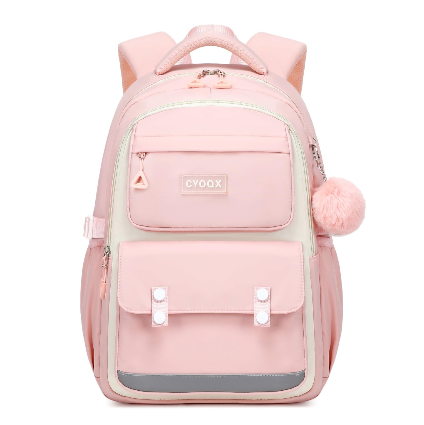 CYOQX School Backpack for Girls Cute Backpack Elementary Middle School High School Teenage Girls Schoolbag (Pink)