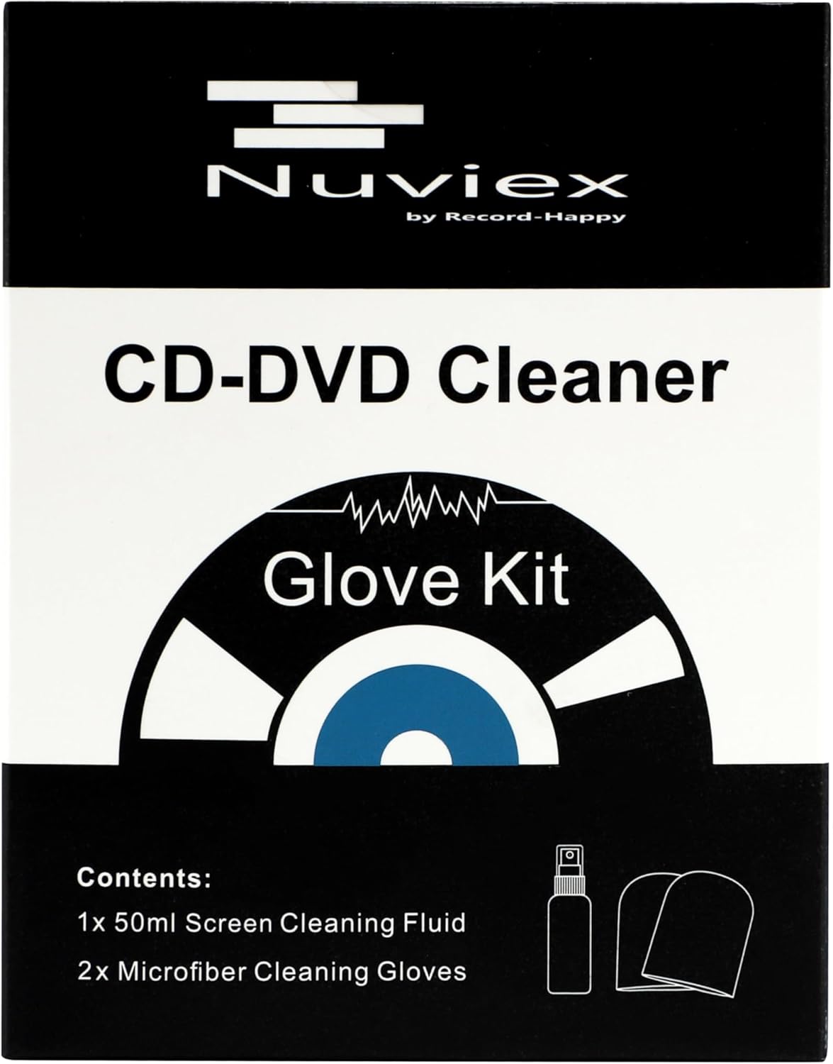 Set Premium CD Cleaner Cloth Kit - Compact Disc CD-DVD Cleaning Fluid and Microfiber Towel Anti-Static Glove