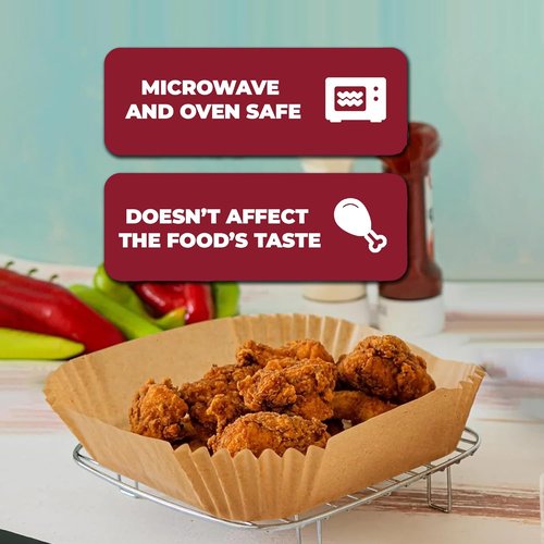 Disposable Air Fryer Paper Liners - 100 Pack, 8-Inch Non-Stick Parchment for Oven & Microwave Use