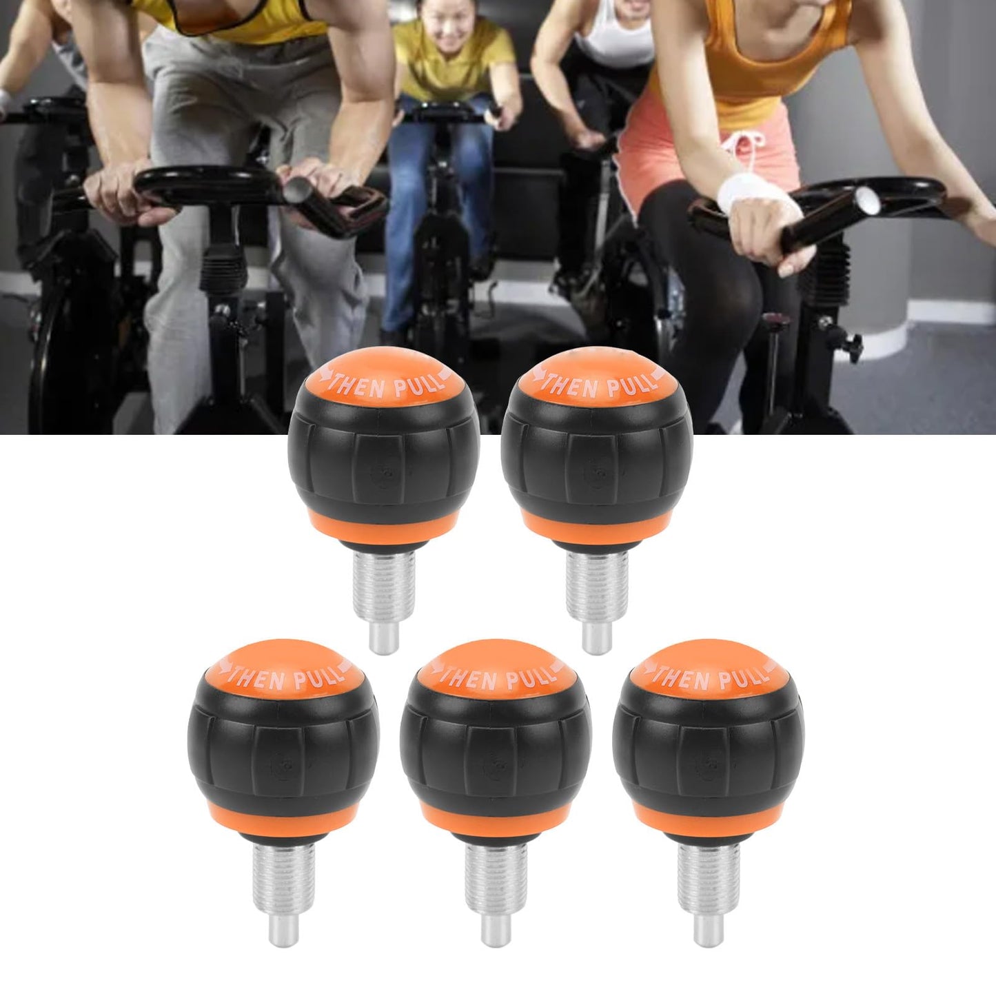 ZAWELIYO Universal Exercise Adjustment Knob Set Smooth Fast Release Versatile Solution for Home Gym Fitness Equipment (Black and Orange)