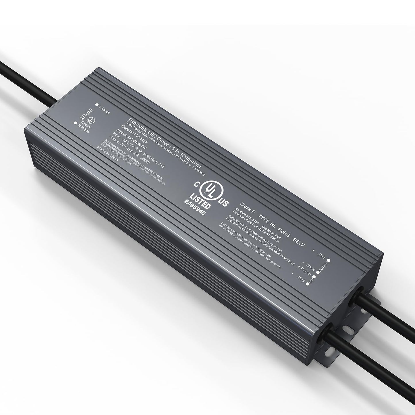 SCON 24V DC 200W LED Power Driver for Track Lighting System, TRIAC/ELV/0-10V/1-10V Dimmable Supply Transformer Converter Adaptor for LED Lights (Driver B for XTB106-24SD)