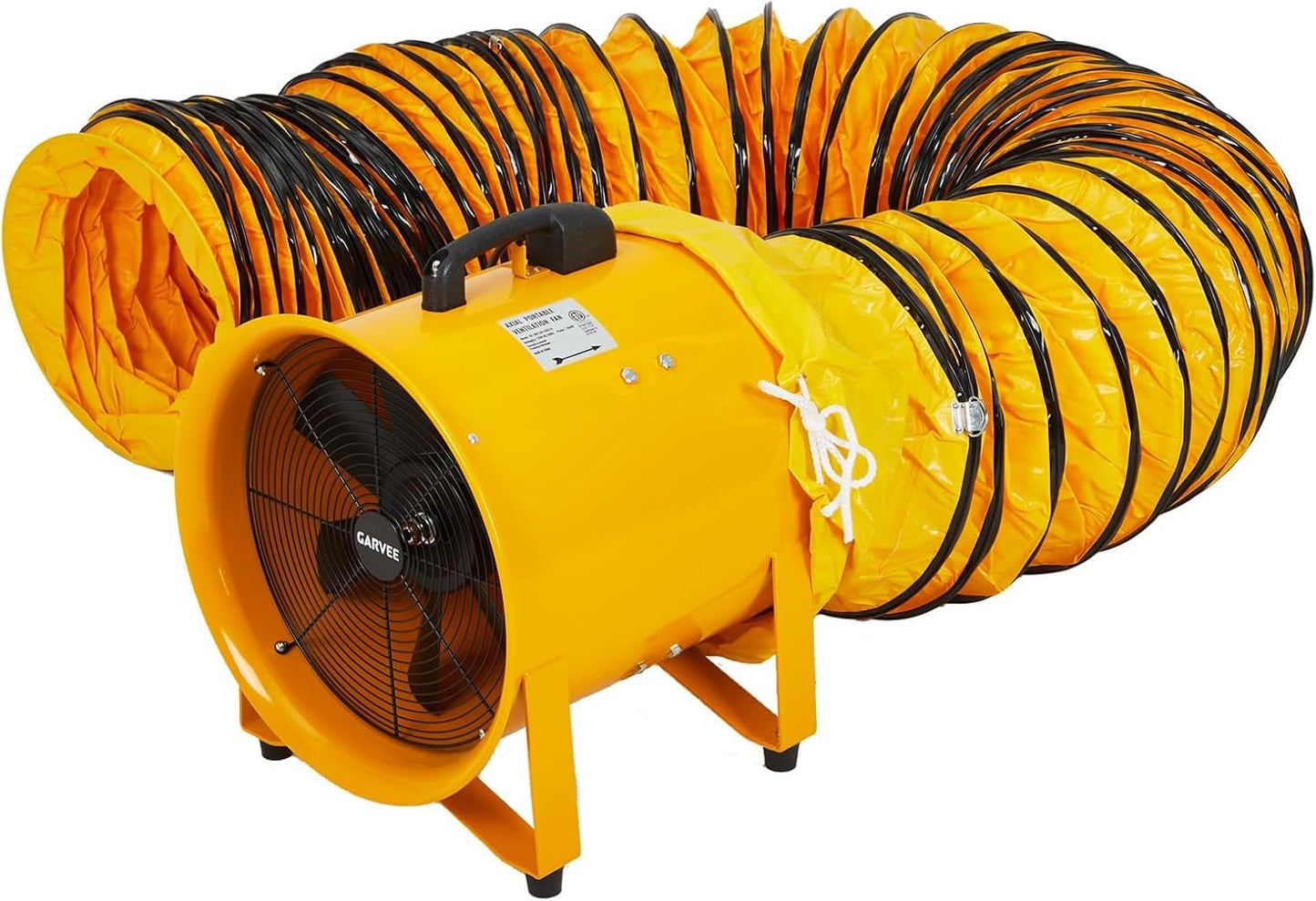 BouPower 12 Inches 3500 CFM Utility Blower Exhaust Fan with 16.4 FT Duct, 3500 r/min Heavy Duty Blower Fan, High Velocity Low Noise Extraction for Ventilating Workshops, Confined Space, Yellow