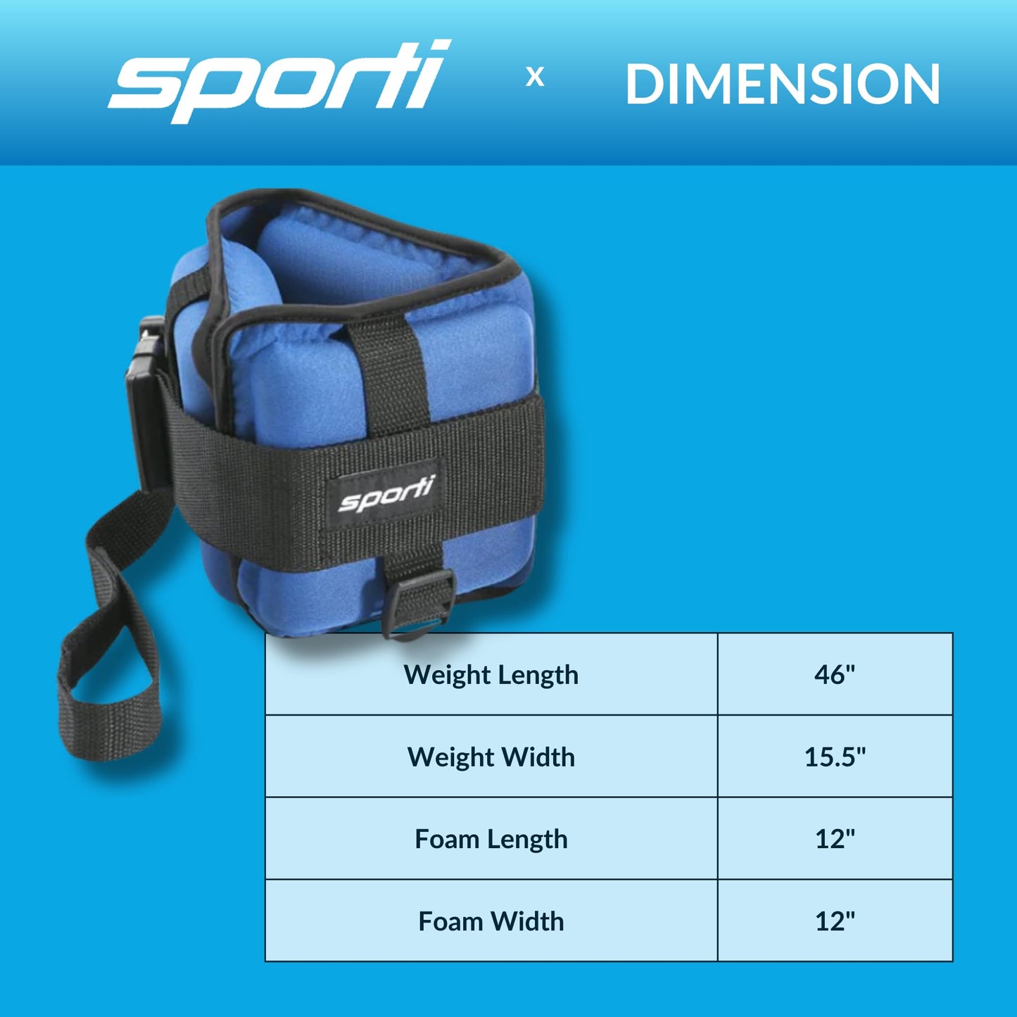 Sporti Medium Resistance Buoyancy Aqua Cuffs - Blue - Medium