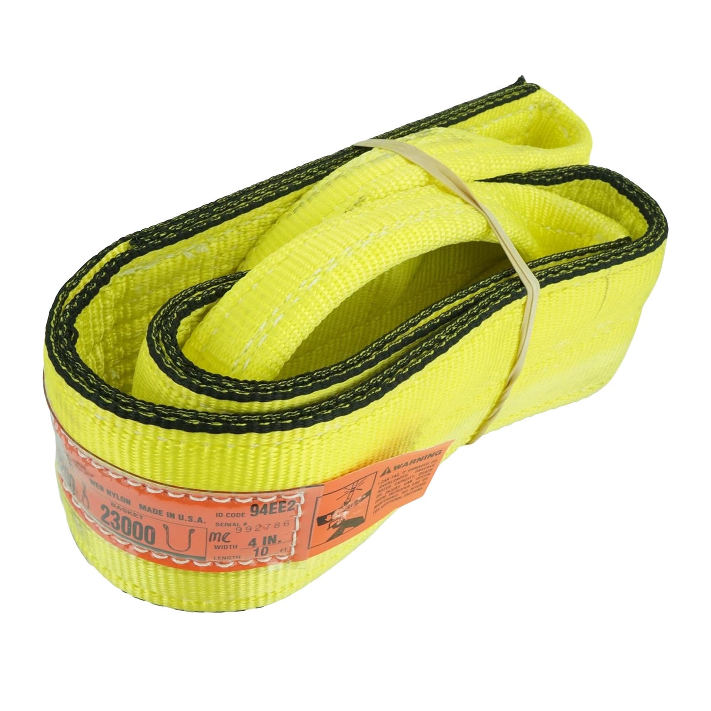 DD Sling 4" x 10' Nylon Eye & Eye Lifting Sling – USA Made, 11,500 lb Vertical, 9,200 lb Choker, 23,000 lb Basket – 2 Ply Heavy Duty 900 Webbing, Master-Edge Rigging Sling