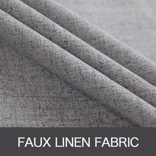 MIULEE Blackout Curtains - 100% Thermal Insulated Grey Linen Texture Drapes | 52x120 Inch (2 Panels)
