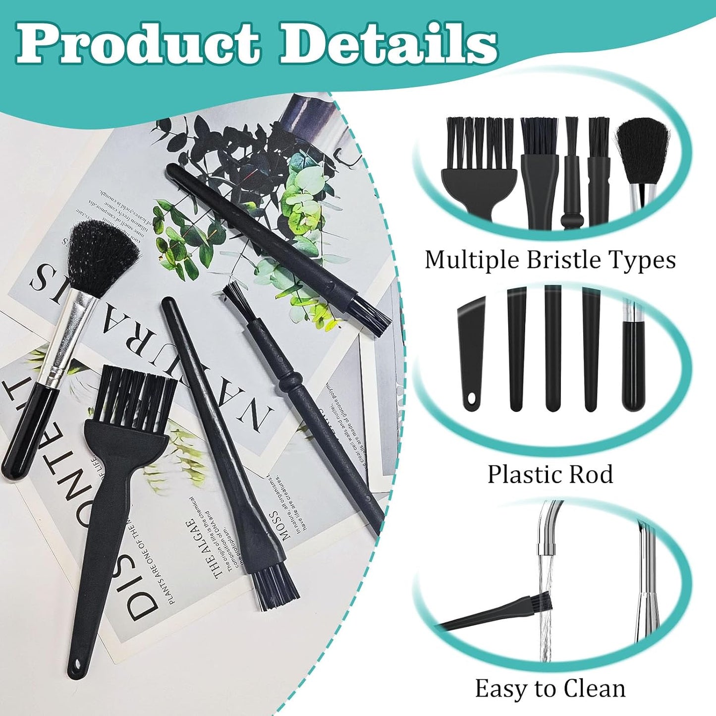 CUTEABC Set-5 Anti Static Brush Piece Keyboard Cleaning Brush and ESD Safe Electronic Dust Cleaning Brushes Kit