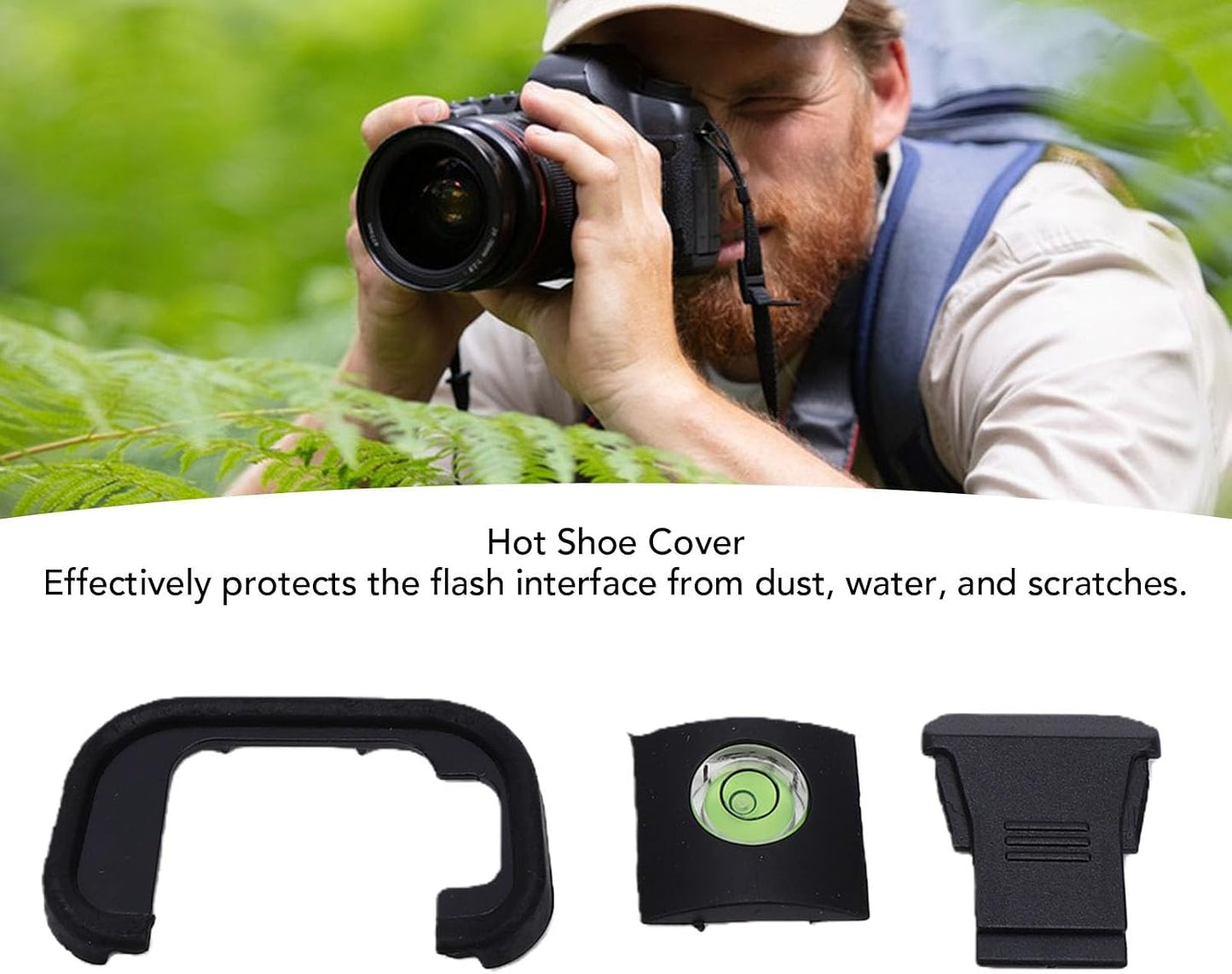 R8 Yunseity Viewfinder Eyecup, Soft Silicone Eyepiece with Hot Shoe Cover and Level for RP Camera, Portable Accessories