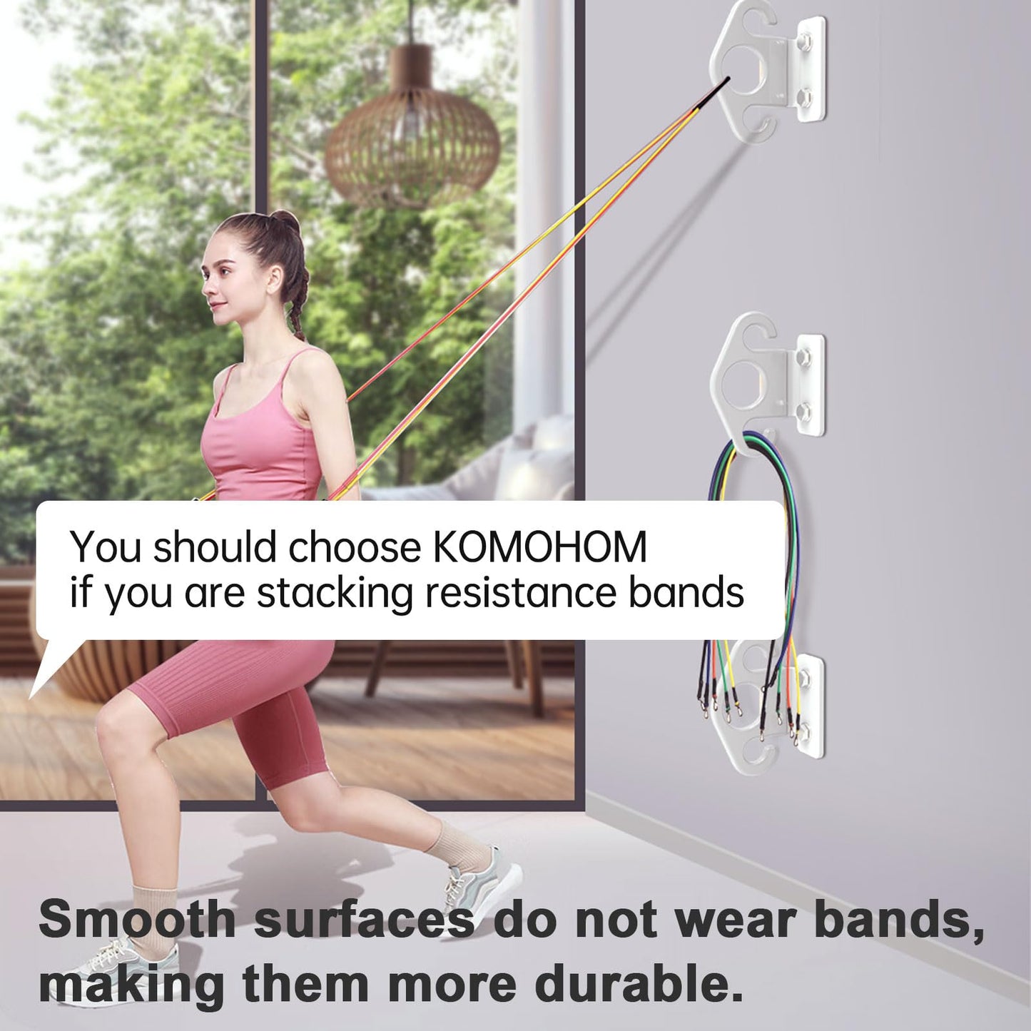 Resistance Band Wall Anchor,Resistance Band Hooks for Resistance Band Wall Mount, Workout Room Exercise Accessories, Wall Workout Equipment
