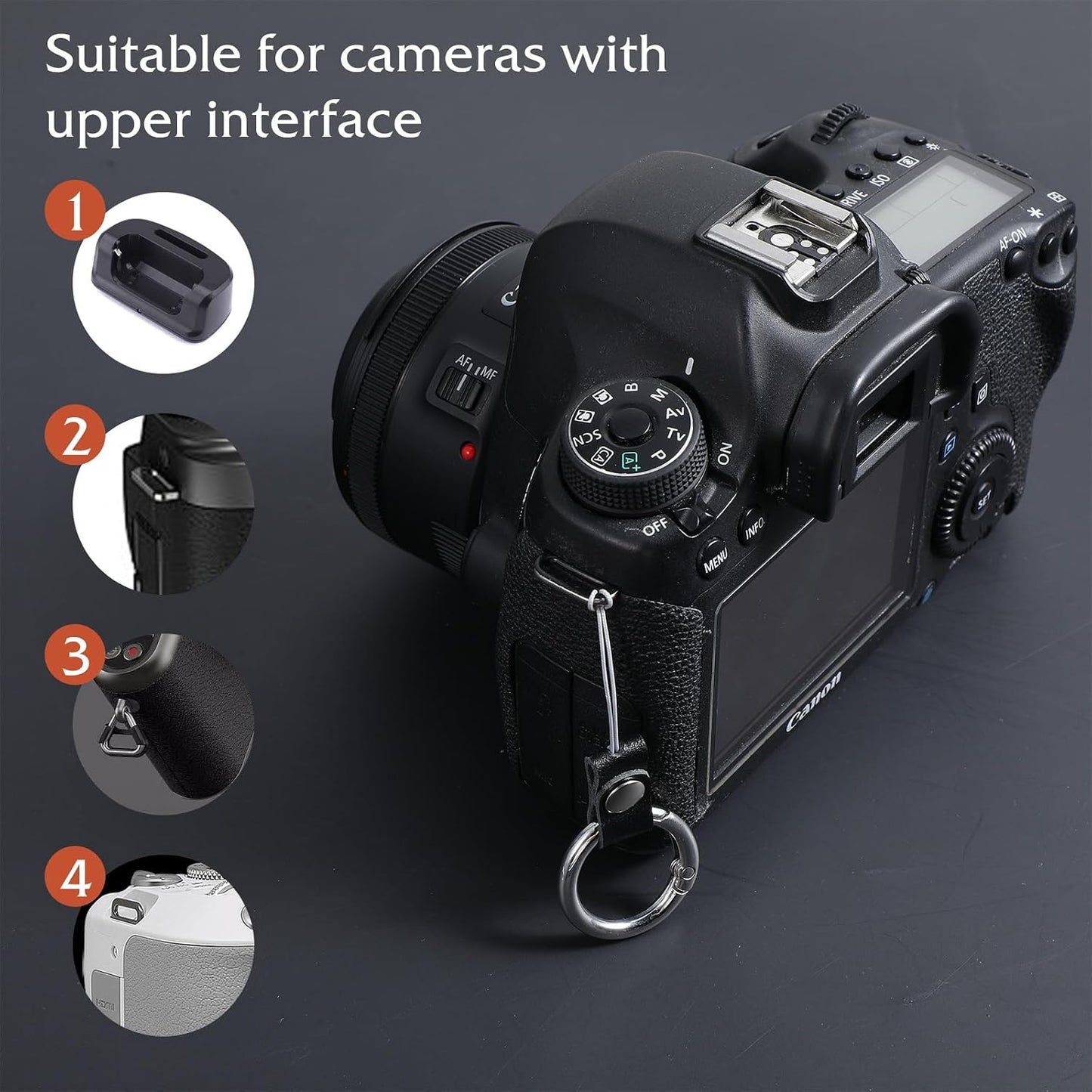Yuanchu 2Pcs Camera Strap Quick Release Loops Connector, Camera Strap Metal Loop Connectors Connect Adapter Connection