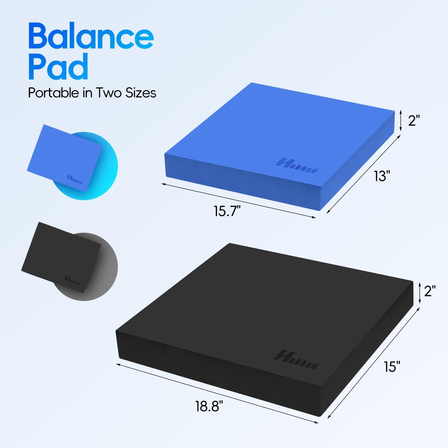 Professional Balance Pad, Nonslip Foam Exercise Balance Pad Cushion for Physical Therapy, Foam Balance Mat for Exercise, Yoga, Fitness, Stability Training and Stretching (Blue, 15.7 * 13.0 * 2in)