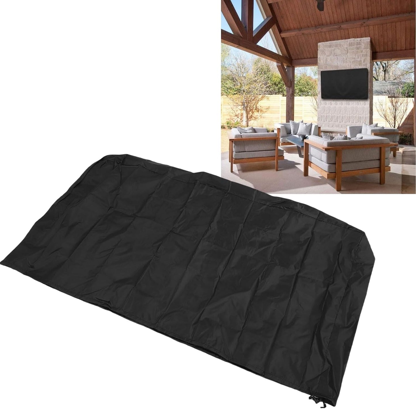 210D Outdoor TV Stand Cover, Rainproof Dust Proof, Oxford Cloth, Size S - Secure Fit with Elastic Band, Year Round