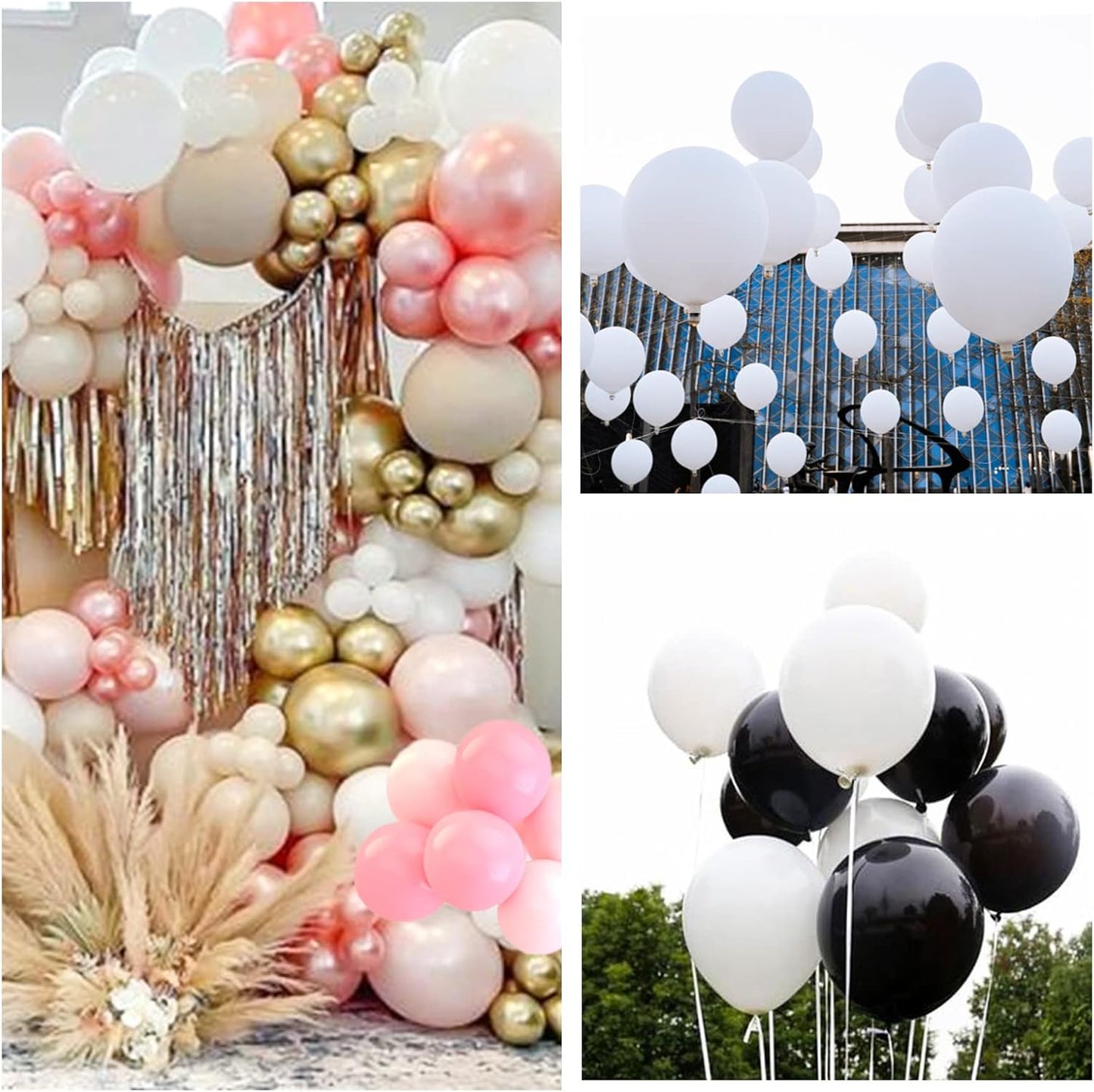 White Latex Balloons by [Brand Name] - 110pcs 12-Inch for Wedding, Engagement & Bridal Shower Decor