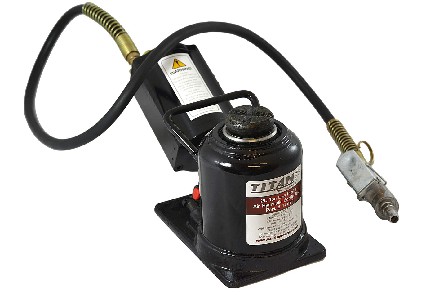 AME INTL 20-Ton Air/Hydraulic Bottle Jack, Low Profile, black (14461)