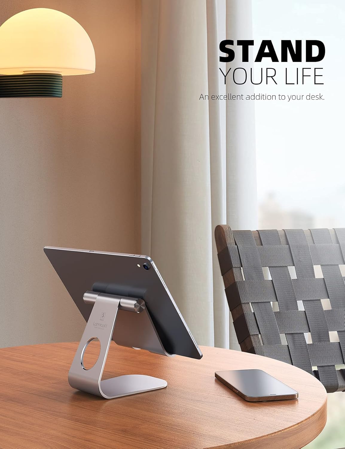Lamicall 4-13" 11, 9.7, 10.5, 12.9 Tablet Stand, Adjustable Tablet Holder - Desktop Stand Dock Holder for Tablets, iPad