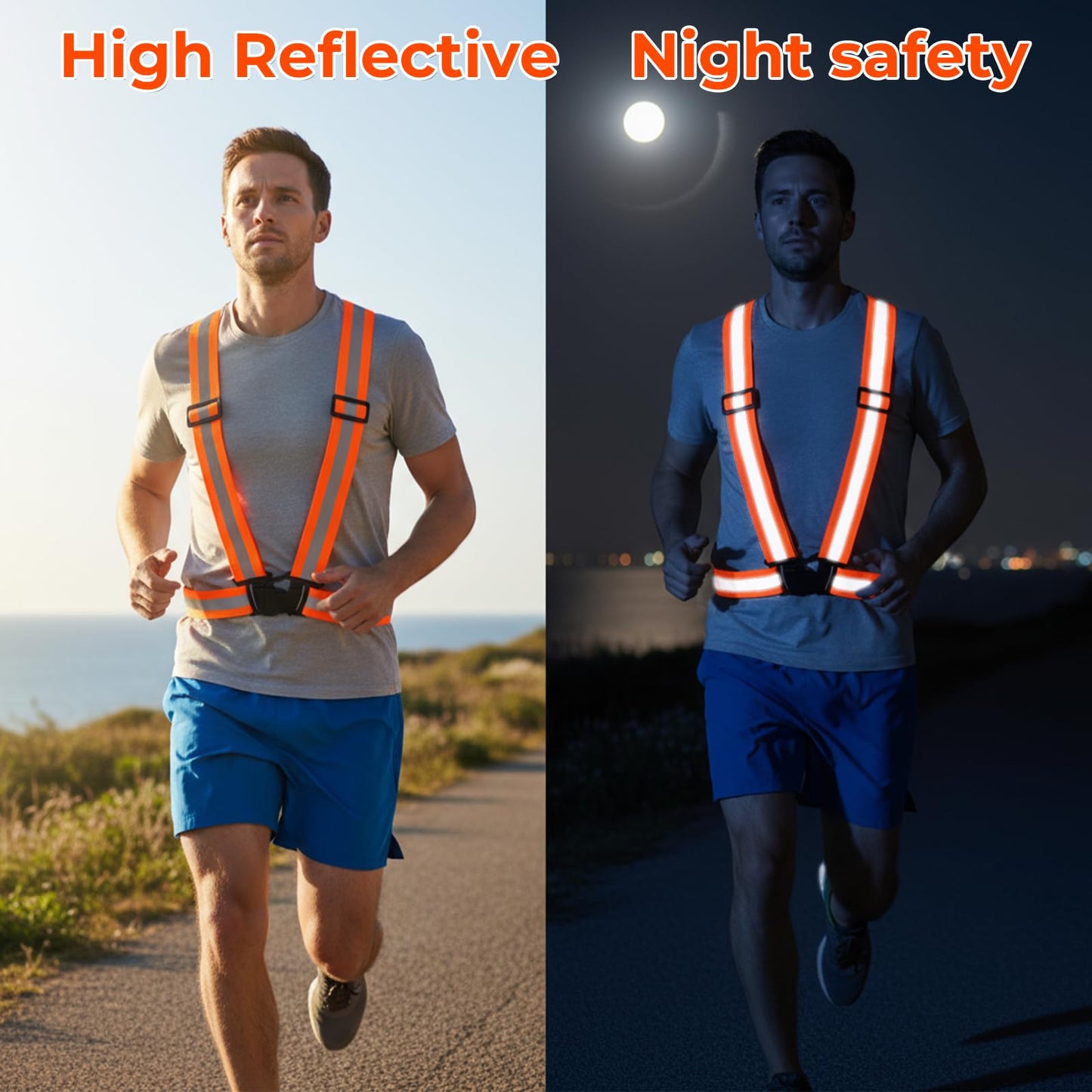 IANFAN 20 Pcs Reflective Vest Running Gear, High Visible Multicolor Adjustable Reflective Vest Elastic Bright Neon Lightweight Safety Straps for Men Women Night Walking Running Cycling Jogging