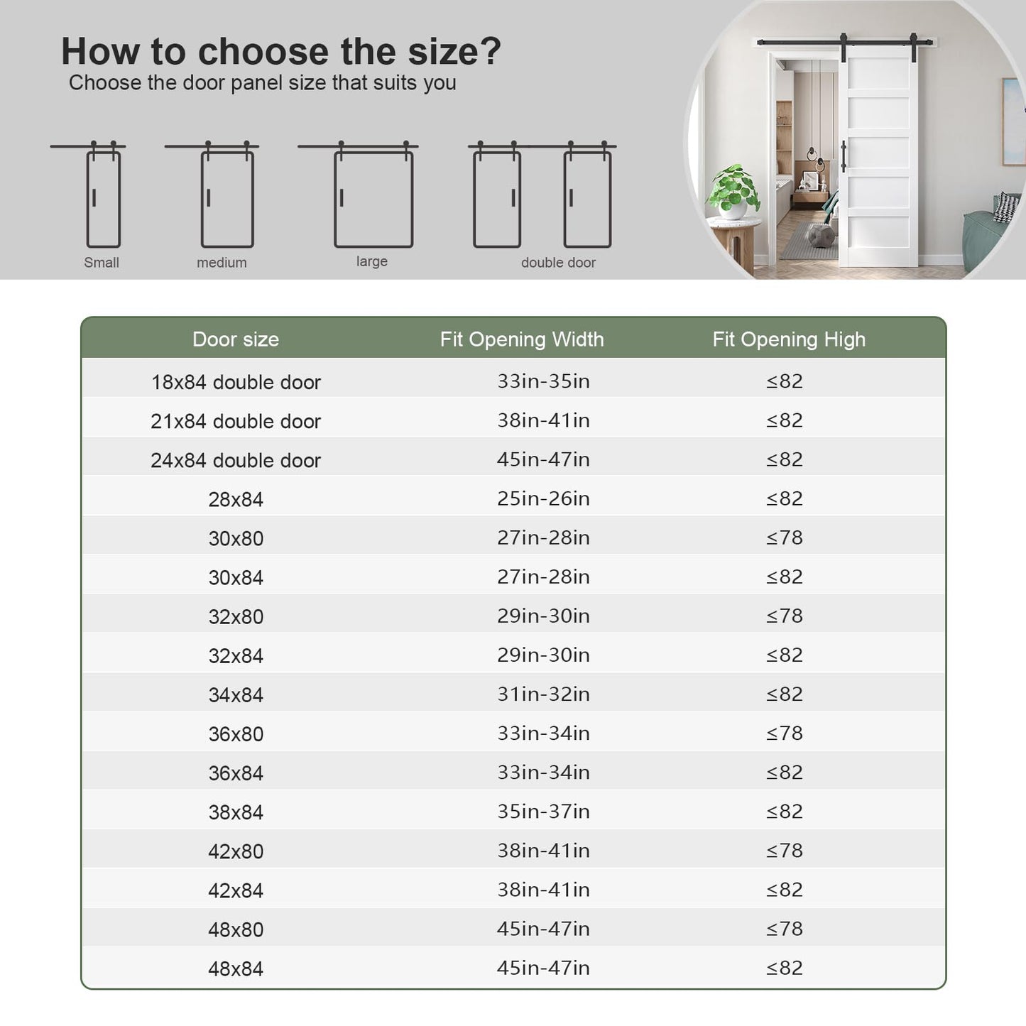 Fredbeck 48x84 inch White Barn Door with 8FT Sliding Door Hardware Kit Included & Handle,MDF,Solid PVC Surface,DIY Assembly,5-Panel,Fit 45in-47in Opening