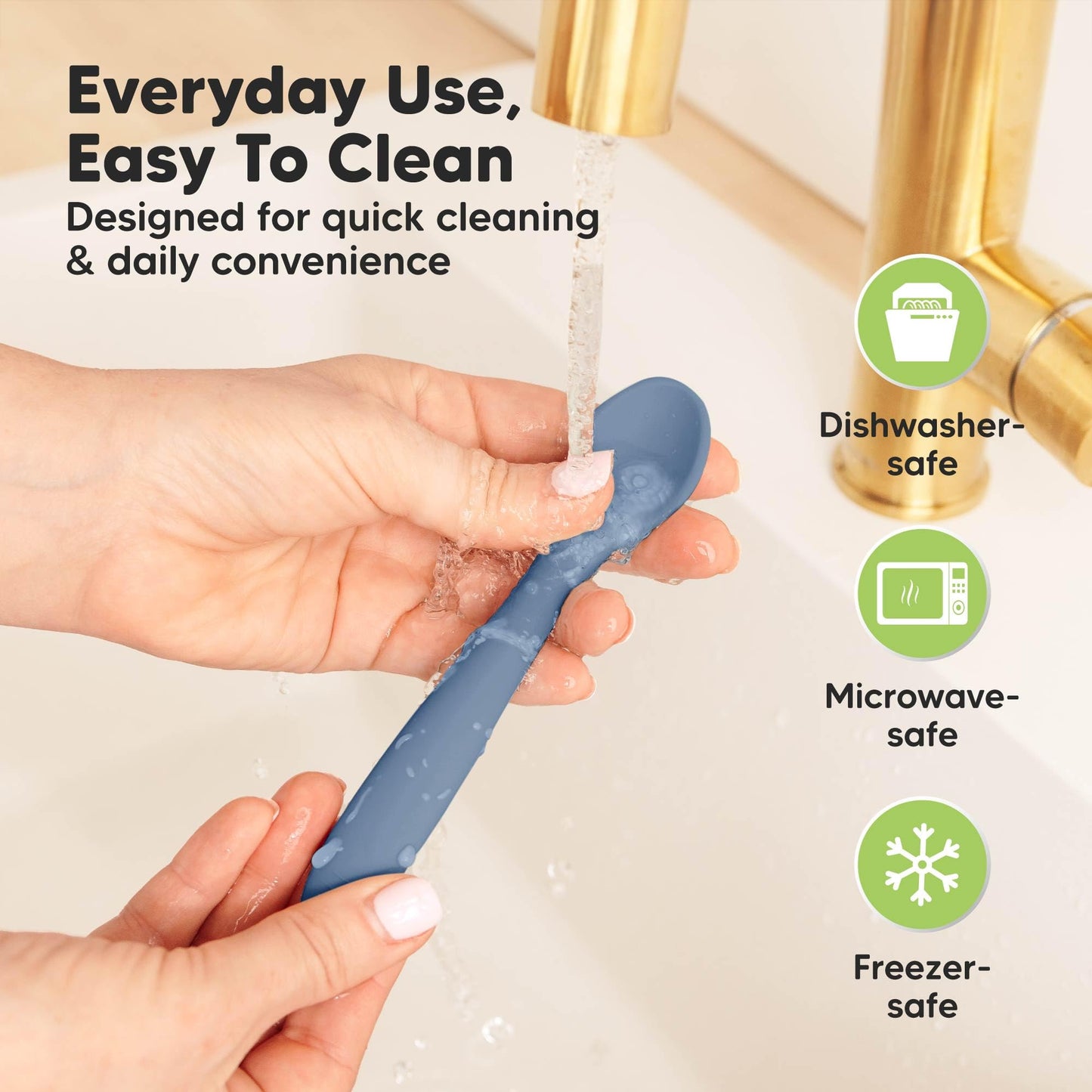 KeaBabies Silicone Baby Spoons, Self Feeding 6-12 months - 6-Pack Baby Weaning Eating Utensils, Toddler First Food Training Spoon, Infant, Kids Feeding Supplies Essential Set, Dishwasher-safe (Slate)