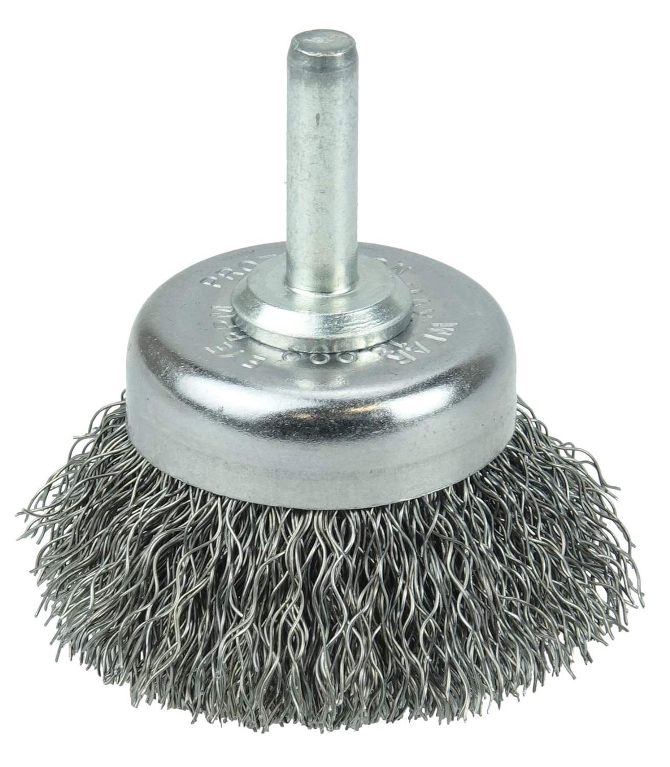 Weiler 14301 1-3/4" Crimped Wire Cup Brush, .0118" Steel Fill, 1/4" Stem, Made in The USA (Pack of 10)