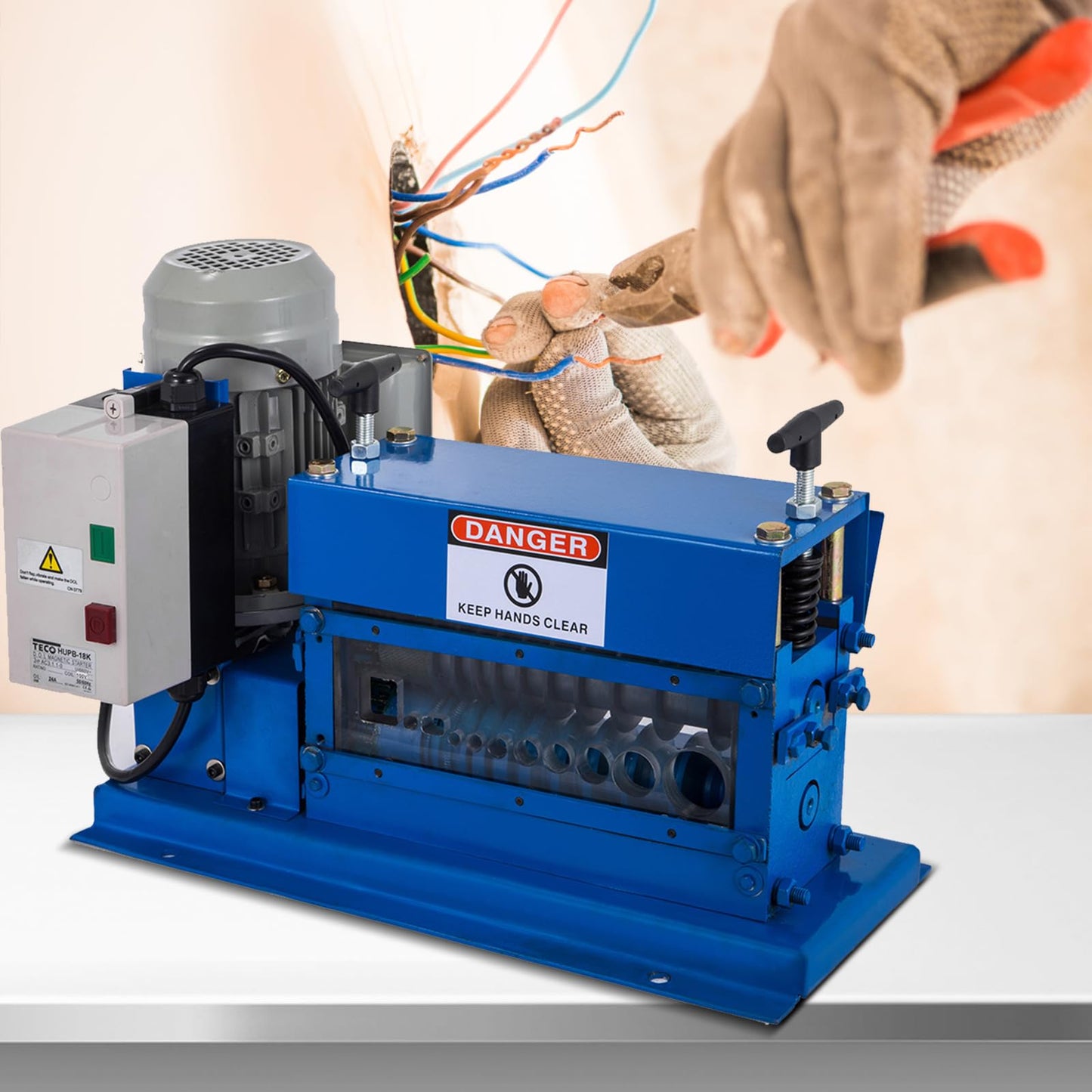 VEVOR Portable Wire Stripper, 0.06-1.5 in, Electric Wire Stripping Machine with 11 Channels, 10 Blades, Wire Stripping Machine, Speeds Up to 75 ft/min, Adjustable Screw, for Efficient Copper Recycling