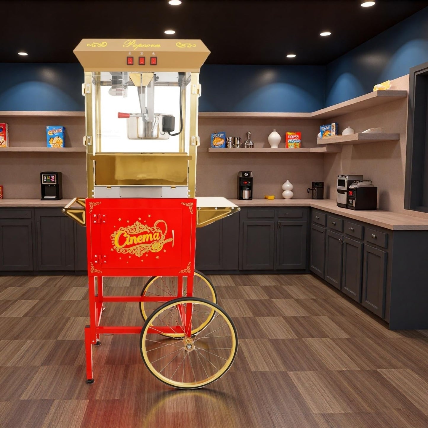 Trygoal Commercial Popcorn Machin with Cart