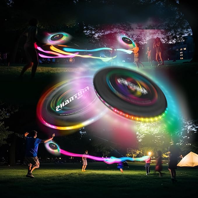 Flying Disc with Million LED Colors, Total 41 LEDs Powered, 35 Brilliant LED at Edge 13 Lighting Modes Waterproof Flying Ring, Camping for Kids Teens Adults, for Kids, Perfect Ages 6+