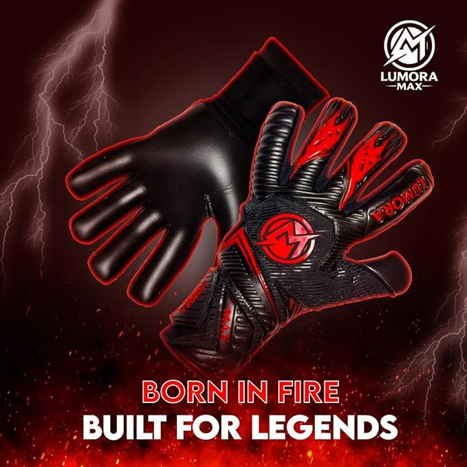 Goalkeeper Gloves-Professional Negative Cut Goalie Gloves with Contact Max Grip, 4mm Foam Padding & Airprene Backhand| No Finger Save, All-Weather Performance. Sizes (7-10)