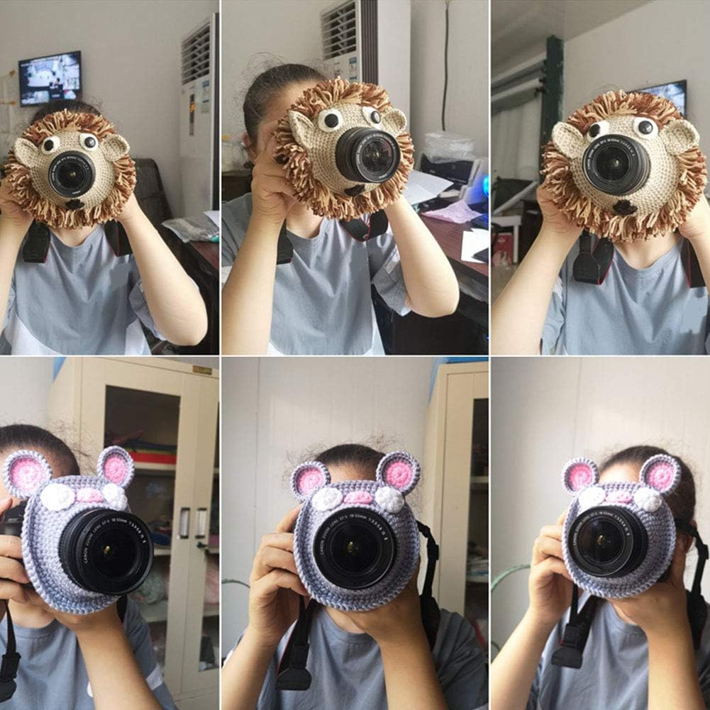 Vornetil Shutter Hugger, Camera Buddies Shutter Hugger Photography Props, Handmade Pet Knitted Lens Accessories Pet