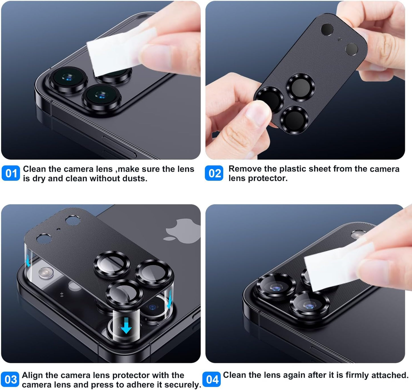 [2 17 AFARER Pcs Camera Lens Protector for iPhone Promax,Ultra-thin HD Metal Tempered Glass Anti-Scratch,Military Grade