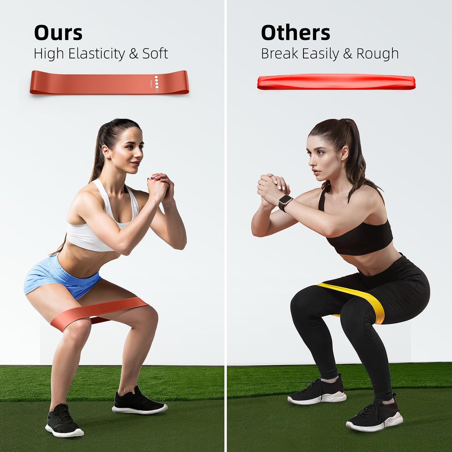 Resistance Bands for Working Out, 5-Pack Elastic Exercise Bands for Strength Training, Stretching, Workout; Home Gym Equipment for Women Men, Pilates Yoga Physical Therapy, Leg Glute Arm Exercise Kit