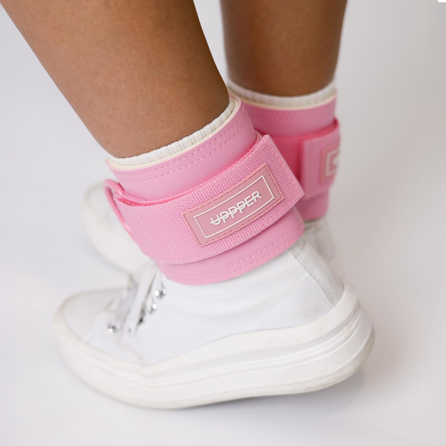 UPPPER Ankle Straps for Cable Machines (Pair) – Double D-Ring, Adjustable, Padded for Comfort – Ideal for Kickbacks, Glute Workouts, and Lower Body Exercises for Women and Men | Premium Fitness Gear (Pink)