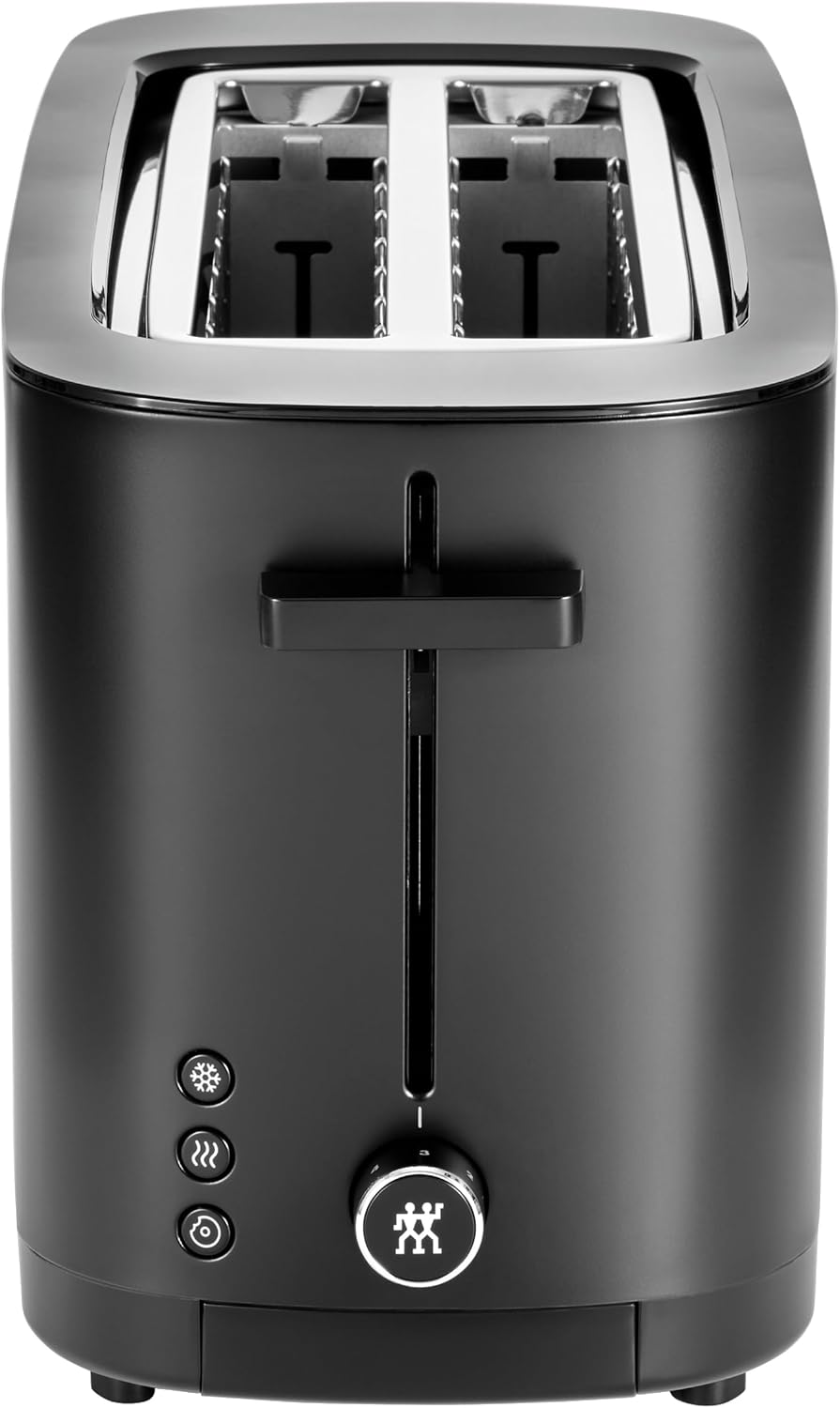 ZWILLING Enfinigy 4-Slice Long Slot Toaster - Extra Wide 1.5" Slots for Bagels & Toast | Sleek Black Design