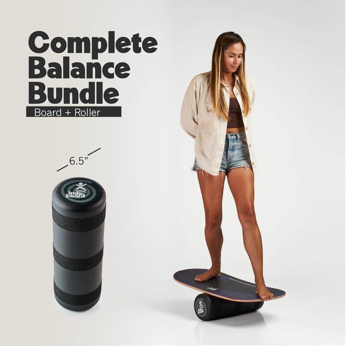 The Indo Board “Rocker” Model. - Purple Rain Graphic. Balance Board with Roller. Balance Training for Core Strength, Stability & Athletic Performance - Surfing, Skateboarding, Snowboarding. Designed for Progression.