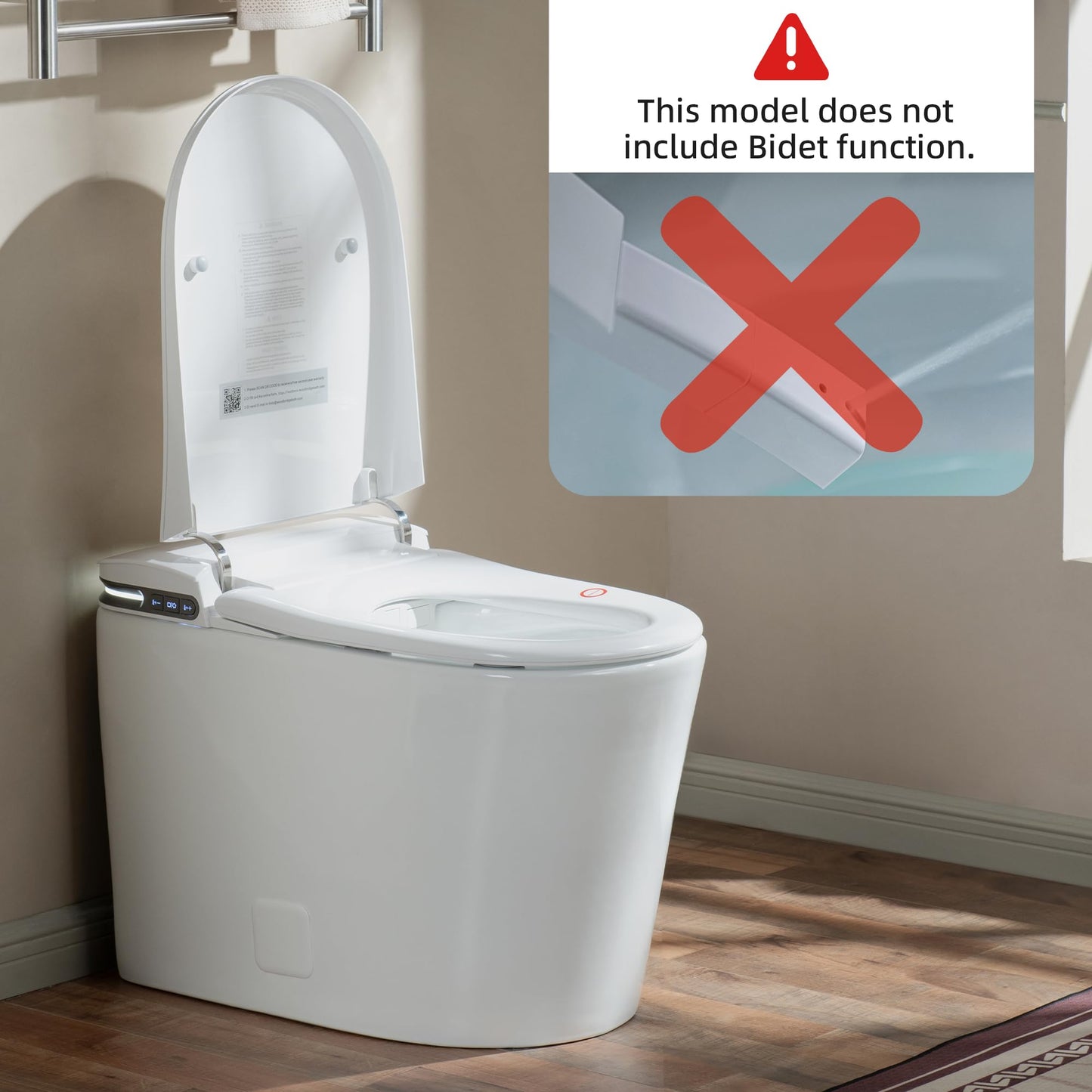 WOODBRIDGE GT100 Smart Toilet,Auto Open/Close Lid, Foot Sensor,Auto Flush, Heated Seat & Fragrance System, ADA Height, Easy Installation, without Bidet