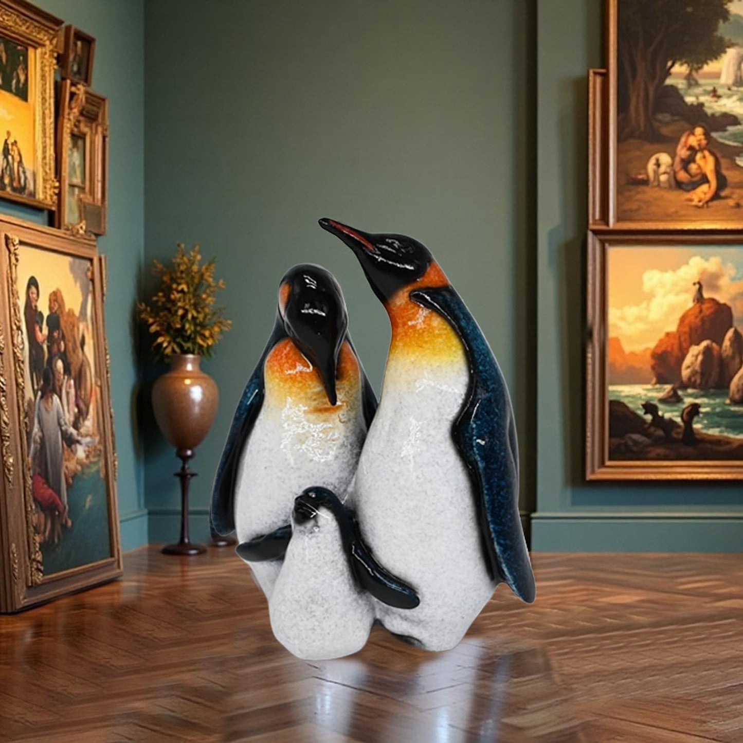 Skiennix Cute Penguin Family Statues - Charming Home Decor for Bedroom, Living Room & Office | Unique Gifts for Mom & Grandma