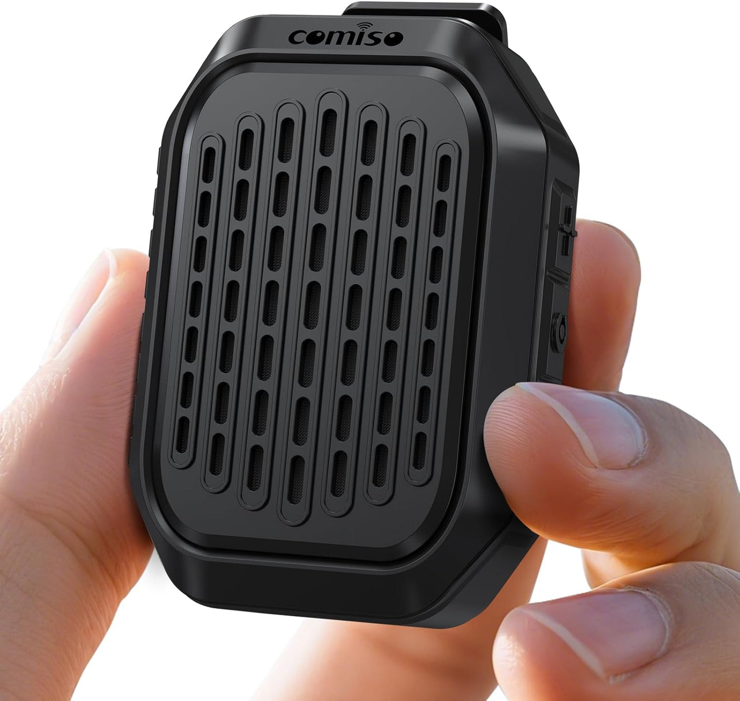 comiso IPX7 10H Wearable Bluetooth Speaker, Waterproof, Clip-On Portable Wireless Speaker, Playtime, Built-in Mic