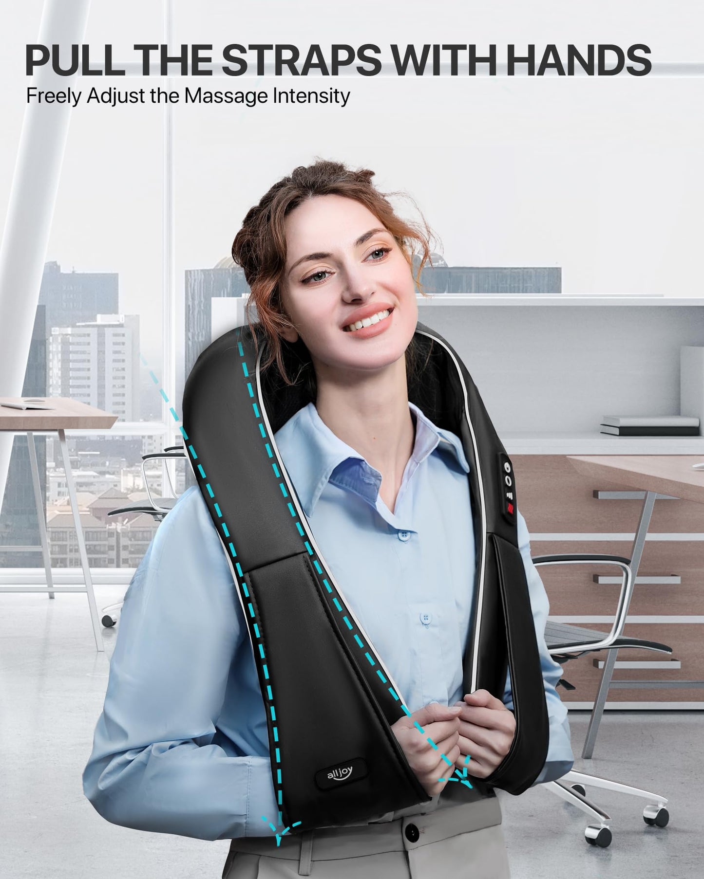 ALLJOY Neck Massager for Pain Relief Deep Tissue with Heat, HSA 3D Kneading Shiatsu Neck and Back Massager for Shoulder Full Body Home Office Car Use, Gift for Dad Men Mom Women FSA